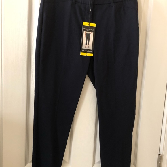 Mario Serrani Italy Comfort Stretch Slim Fit Navy Pant 6 - Picture 2 of 6